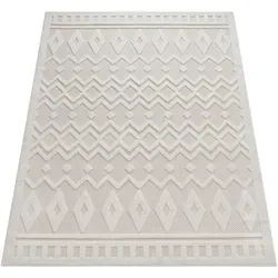 Paco Home Outdoorteppich Creme, 160x220 cm - Strapazierfähiger Outdoorteppich aus 100% Polypropylen, ideal für Innen- und Außenbereiche, pflegeleicht und schmutzabweisend, perfekt für eine entspannte Atmosphäre.