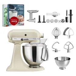 KitchenAid 5KSM175 Artisan Küchenmaschine Meatlover mit Fleischwolf - Küchenmaschinen mit 4,8 L Edelstahlschüssel und Ganzmetall-Fleischwolf - Kreieren Sie Ihre eigenen Würste und genießen Sie frische Zutaten!