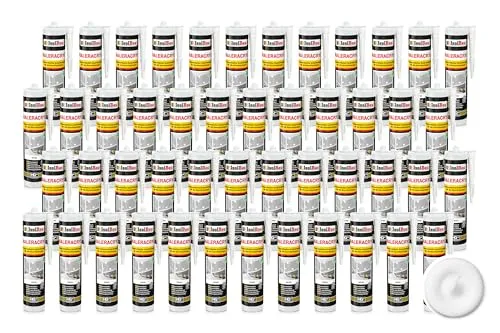 Isolbau Maleracryl 48 x 300 ml Weiß - Plastoelastischer Acryl-Dichtstoff zum Abdichten von Fugen im Innen- & Außenbereich - Kartusche