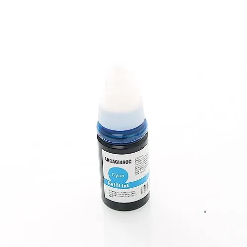 ABC Kompatible Nachfüllflasche Tinte für Canon GI-490 Cyan für Pixma G1400 G1411 G2200 G2400 G2411 G3200 G3400 G3411