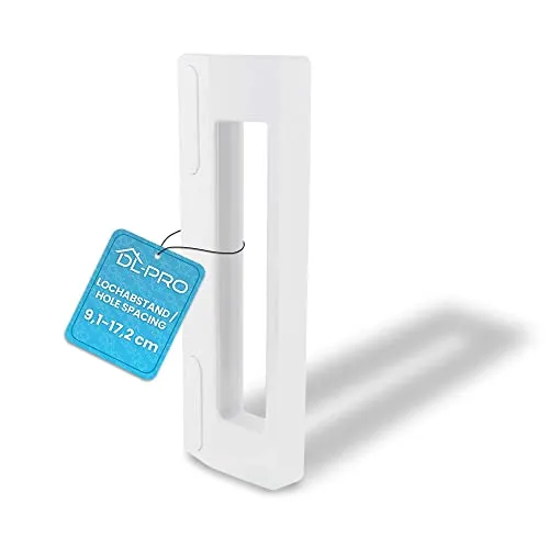 DL-pro Universal Kühlschrank Türgriff 9-17 cm Befestigungsabstand 18,8 cm Länge Ersatzgriff für Kühlschrank Gefrierschrank KühlGefrierKombination Weiß für Bosch Siemens LG AEG Miele usw.
