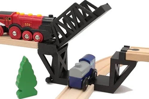 Wippbrücke für Zug aus Holz, kompatibel mit Brio