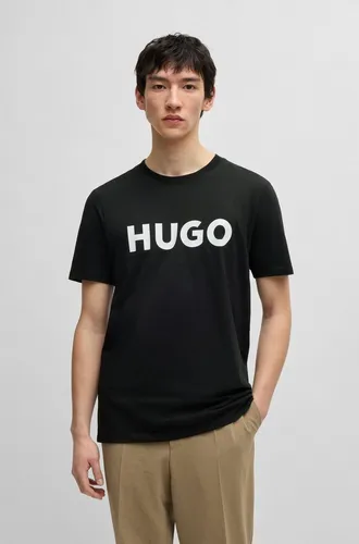 HUGO Herren T-Shirt DULIVIO M - Elegantes Herren T-Shirt von HUGO im schlichten Baumwolldesign mit bequemen Rundhalsausschnitt. Der kontrastreiche Logo-Print verleiht deinem Alltagslook einen besonderen Charme.