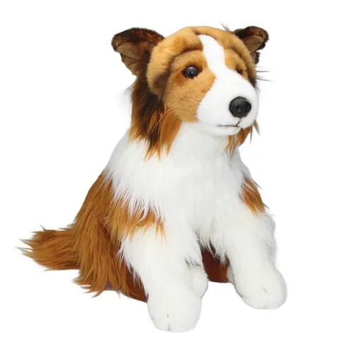 Langhaar Collie Kuscheltier Hund sitzend 27 cm - Stofftier für Hunde-Liebhaber, mit realistischem Design und 100% recycelter Polyester-Füllung, ideal für Kinder ab 3 Jahren.
