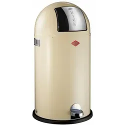 Wesco Mülleimer Kickboy 40 Liter - Mandel - Haushaltszubehör: Eleganter Mülleimer aus pulverbeschichtetem Stahlblech mit Edelstahlklappe, ideal für stilbewusste Haushalte.