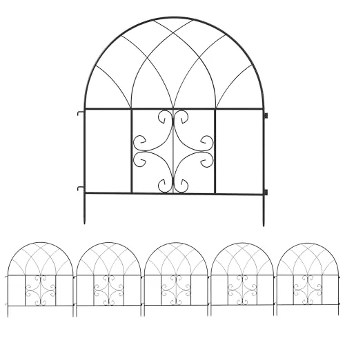 Outsunny Gartenzaun Set 300 cm x 70 cm - Dekorativer Gitterzaun aus pulverbeschichtetem Stahl, wetterfest und flexibel formbar – ideal für Garten, Blumenbeete und als Hundezaun.
