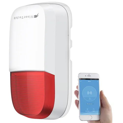 VisorTech WLAN-Outdoor-Sirene mit Blinklicht und 95 dB