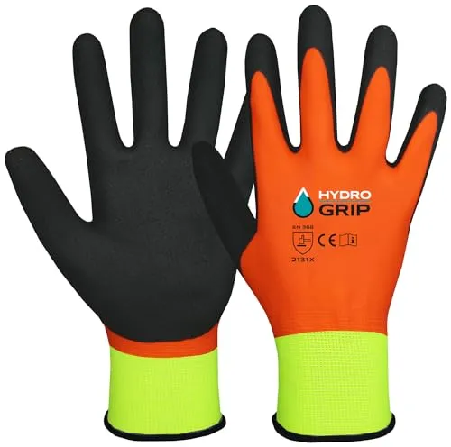 ACE HydroGrip 2 Paar Schutzhandschuhe - Arbeits-Handschuhe gegen Nässe - wasserfest beschichtet - 10/XL (2er Pack)