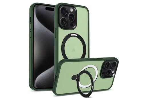 CoolGadget Handyhülle Hybrid Luxury Handy Case für iPhone 16 Pro Max 6,9 Zoll, Hülle Massiv Metallring aufklappbar Schutzhülle für Magsafe Zubehör