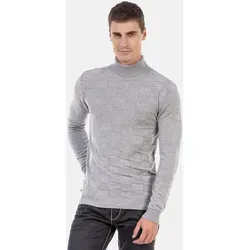 Cipo & Baxx Rollkragenpullover CP241 - Strickpullover mit modernem kariertem Design, ideal für kühle Tage und vielseitige Outfits, aus hochwertigem, weichem Material für besten Tragekomfort.