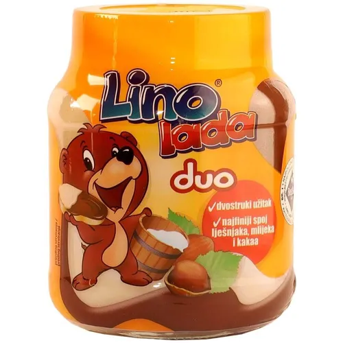 Lino Lada Duo Brotaufstrich 350g Schoko Schokoaufstrich Kroatien 13,11 EUR/kg