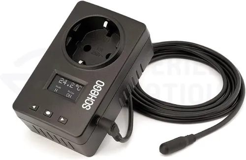 Schego Temperaturregler TR2 mit Digitalanzeige - Thermostat für präzise Temperaturregelung von -55 bis +125 °C, max. 2000 Watt, ideal für Heizen oder Kühlen, speichert Programme auch bei Stromausfall.