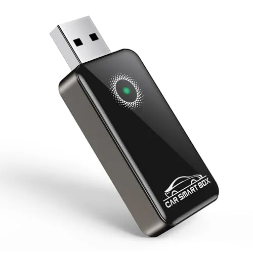 TiMOVO CarPlay Wireless Adapter, Konvertiert Kabelgebunden zu Kabellos, Plug & Play, Mini-Größe für iPhone iOS 10+ & Autos von 2016+, Schwarz