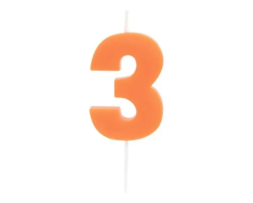 Idena Geburtstagskerze Idena Zahlenkerze 3 orange von Idena