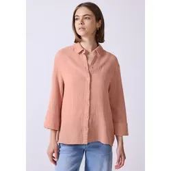 STREET ONE STUDIO Hemdbluse aus reiner Baumwolle - Casual Bluse in dusty pink, aus 100% Baumwolle, pflegeleicht und ideal für entspannte Outfits.
