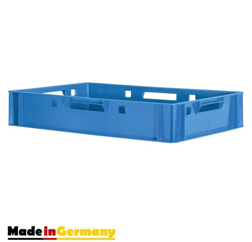 Kingpower Allzweckkiste E1 - Stapelkiste für Fleisch und mehr - Vielseitige Kiste für Fleischer und Obsthändler, robust und stapelbar. Ideal zur sicheren Aufbewahrung und zum Transport von Lebensmitteln. Lebensmittelecht und wasserdicht, Maße: 60 x 40 x 12,5 cm.