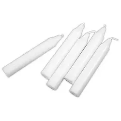 Weiße Baumkerzen 10 x 1,3 cm, 20 Stück - Kerzen in klassischem Weiß, ideal für Baumdekoration oder Laternen. Mit 10 cm Höhe und 1,3 cm Durchmesser, perfekt für stimmungsvolle Beleuchtung.