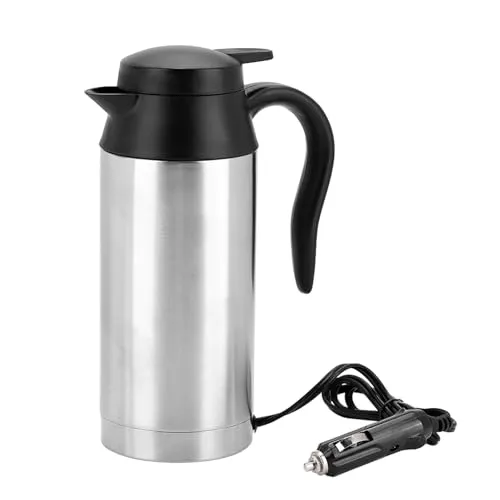 Haofy Auto Warmwasserbereiter, tragbare 750ml 24V Reise Auto LKW Wasserkocher Warmwasserbereiter Flasche für das Tee Kaffeetrinken