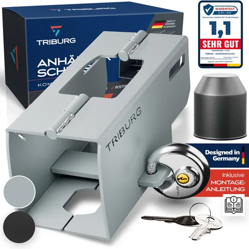 TRIBURG Anhängerschloss mit Rundschloss und AHK Schutzkappe von TRIBURG