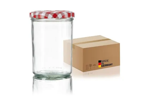 BigDean Einmachglas 435ml - 36-tlg. Sturzgläser Made in Germany - Einmachgläser für Konservierung und Einmachen, ideal für Marmeladen, Gelees und Geschenke. Robustes Klarglas, 100% lebensmittelecht, bruchsicher verpackt.