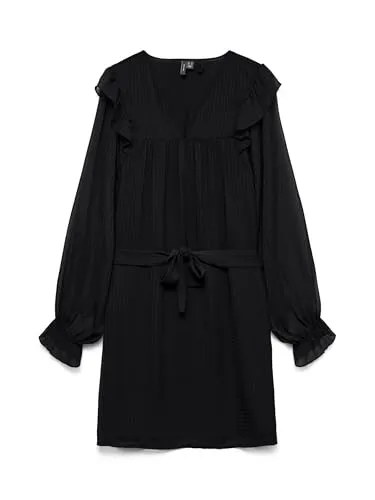 VERO MODA Female Kleid VMPETRA Kurzes Kleid | Dress in schwarz von VERO MODA