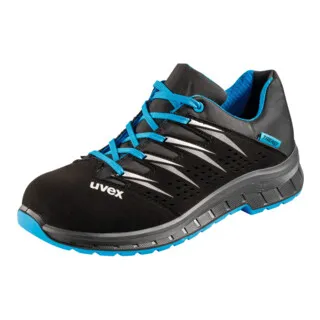 trend Halbschuhe S1 69378 schwarz/blau - Größe 39 - Arbeits- & Schutzkleidung mit uvex anti-twist Hinterkappe für optimalen Umknickschutz und sportlichem Design – ideal für sicheres Arbeiten in Montage und Produktion.