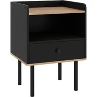 Costway Nachttisch mit Schublade – Schwarz, 40,5 x 35 x 56 cm