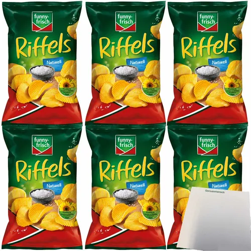 Funny-Frisch Riffels Naturell Kartoffelchips 6er Pack 6x150g Packung usy Block