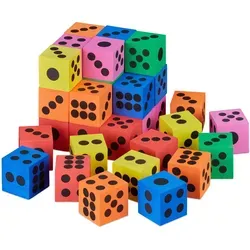 Flüsterwürfel, HxBxT: 4 x 4 x 4 cm, Kindergarten, Vorschule, Schule, Schaumstoffwürfel, mehrfarbig 72 x