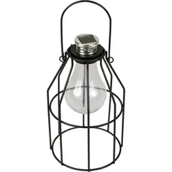 LED Solar-Laterne Vintage-Look ( Ø 11cm ) für Garten, Balkon, Terrasse, Solarleuchte Solarlampe zum Aufhängen Solarlampe - Silber