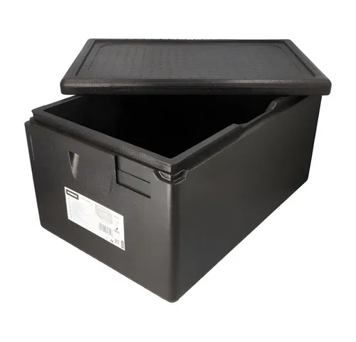 PAPSTAR Thermobehälter 4x Isolier-Transportbehälter 60 x 40 x 32cm schwarz Gastro-Norm 1/1, EPP