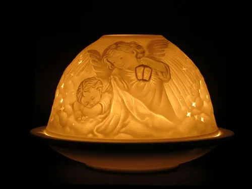 Starlight Windlicht Nr. 350 Schutzengel, Lithophanie, Hellmann