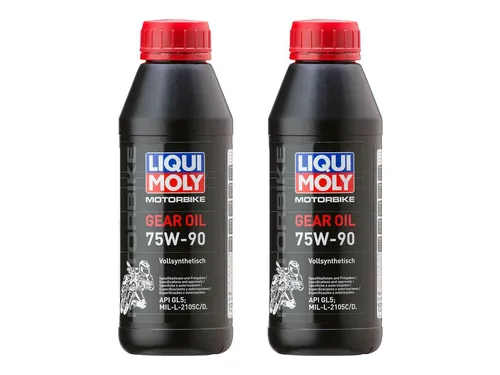 2x Original Liqui Moly 500ml Motorbike Gear Oil Motorrad Getriebeöl 75W-90 1516
