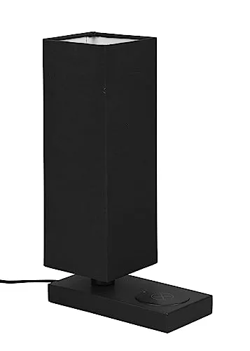 Trio R59100132 Tischleuchte Haley mit Ladestation - Moderne Tischleuchte mit induktiver Ladestation für Smartphones und praktischer Touch-On/Off-Funktion, ideal für Nachttische.