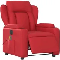 vidaXL Elektrischer Massagesessel Rot aus Kunstleder