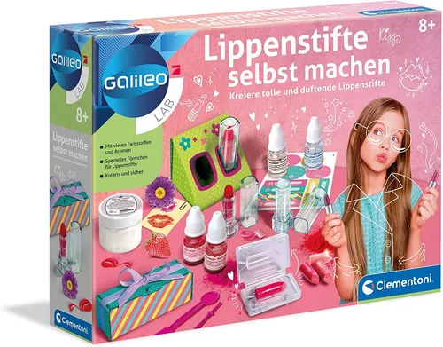 Clementoni Galileo Lab – Lippenstifte selbst Machen, Experimentierkasten für Beauty-Fans, duftende Lippenpflegeprodukte, Spielzeug für Kinder ab 8 Jahren 59117