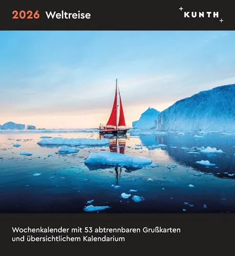Weltreise - KUNTH Postkartenkalender 2026: Hochwertiger Tischkalender mit 53 traumhaften Postkarten (auch zum Aufhängen) (KUNTH Postkartenkalender 52 Wochen)