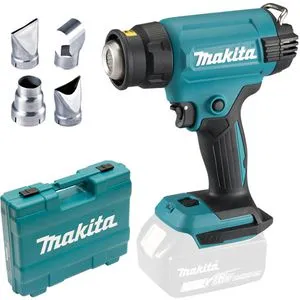 Makita DHG181ZK Heißluftgebläse - 18 V, ohne Akku und Ladegerät, ergonomisches Design mit LED-Licht und Softgrip für präzises Arbeiten