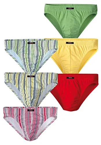H.I.S Herren Slips im 6er Pack, Gr. XXXL, bunt - Herrenunterhosen aus 92% Baumwolle und 8% Elasthan (LYCRA), körpernah geschnitten mit elastischem Umschlagbund für hohen Tragekomfort.
