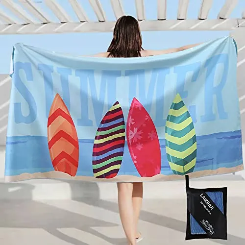 LAIZIHUI Microfaser Handtücher, sandfreie, schnell trocknende und leichte Stranddecke.Perfekt für den Strand,Badetuch groß, Reisehandtuch | Reise, Strand, Sauna,160 x 80 cm