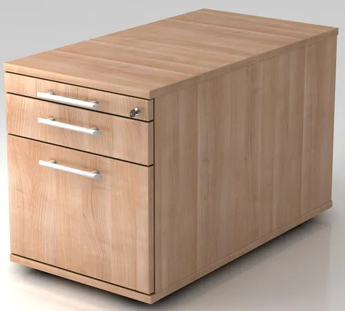 Rollcontainer Ahorndekor 1 Schublade & Hängeregistratur - Büroschränke mit Vollauszug für optimale Nutzung des Stauraums, ideal für effizientes Arbeiten im Büro.