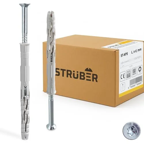STRÜBER Rahmendübel mit Senkkopfschrauben Torx (8x140 mm / 50 Stück) Fensterrahmendübel