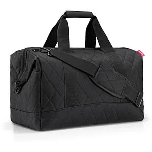Reisenthel Allrounder L Reisetasche, rhombus black, 30 Liter - Reisetasche aus recyceltem PET, umweltfreundlich und stylish mit 3D-Steppdesign. Ideal als Handgepäck, bietet 6 Fächer für optimale Organisation.