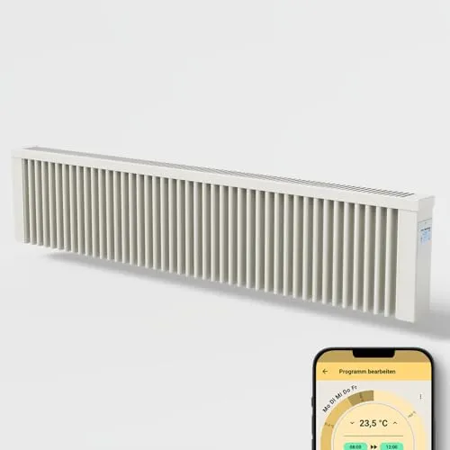 AeroFlow Elektroheizung mit Schamotte Speicherkern FlexiSmart Pro WLAN Fähig App Steuerung (SLIM 2000)