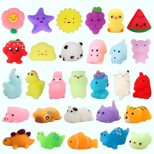 Goorder Mochi Squishy Toys Set, Random 30 Stück Mitgebsel Kindergeburtstag für Kinder, Stressabbau Spielzeug für Kinder Mädchen Jungen Erwachsene Party Geschenke Dekoration Geburtstagsgeschenk