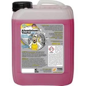 Tuga-Chemie Felgenreiniger Aluminium-Teufel Plus 5L - Autopflege & Motorradpflege: Extrem kraftvolles Konzentrat mit Langzeitwirkung, das Bremsstaub löst und eine schützende Schicht hinterlässt. Ideal für lackierte Aluminium- und Stahlfelgen.