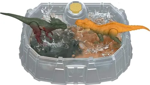 Mattel® Jurassic World Dino Reveal Deluxe Battle Pack - Spielfigurenwelten mit 2 Dinosauriern und spannender Farbwechsel-Action! Tauche die Dinos in warmes Wasser für den aufregenden Dino Reveal und heile Wunden mit kaltem Wasser – perfekter Kampfspaß!