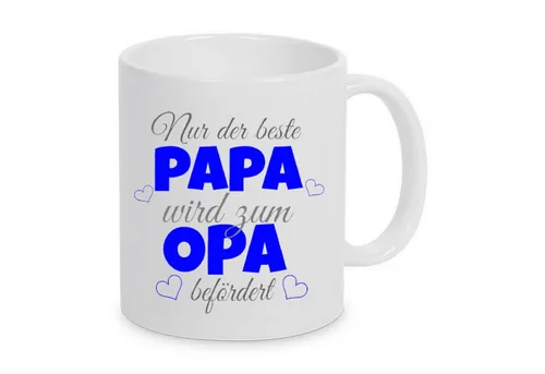 TASSENKING Tasse, Nur der beste Papa wird zum Opa befördert - Tasse