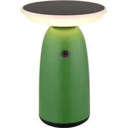 Solarlampe Aluminium Grün – Touchdimmer Tischleuchte - Lampen: Elegante Solar-Tischleuchte mit dimmbarer LED-Beleuchtung, 550 Lumen, IP54 wetterfest, ideal für Garten und Balkon. Genießen Sie stilvolles Licht mit praktischen Features!