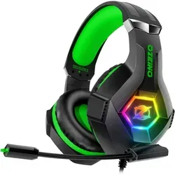 Over-Ear Gaming Headset mit RGB-Beleuchtung und Mikrofon – 3D Surround Sound für PC & Konsole - Erlebe intensives Gaming mit diesem komfortablen Over-Ear Headset. Der 3D Surround Sound sorgt für präzise Klangwiedergabe, während die Geräuschunterdrückung klare Kommunikation ermöglicht. Ideal für lange Gaming-Sessions.